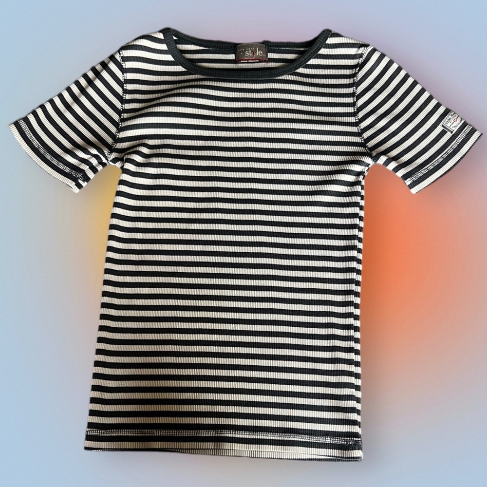 Striped navy & white top